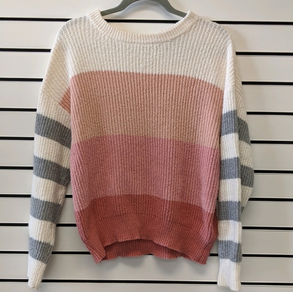 Who what wear striped color block tie back sweater - Picture 6 of 6